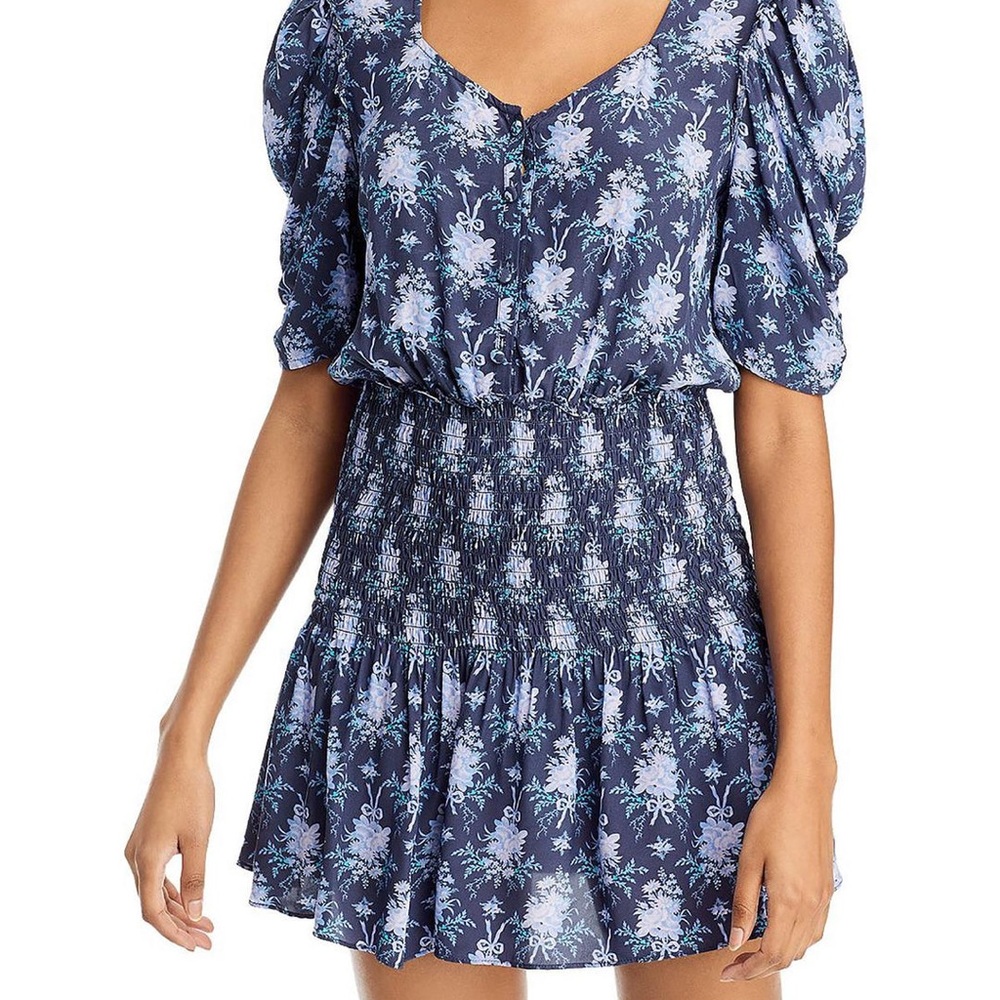 LOVE SHACK FANCY Brickel Smocked Mini Dress